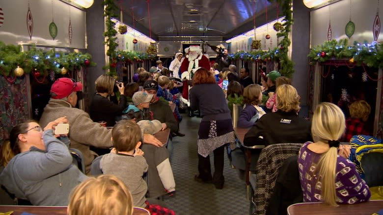 All aboard: Alberta kids with cancer take train ride to 'North Pole'