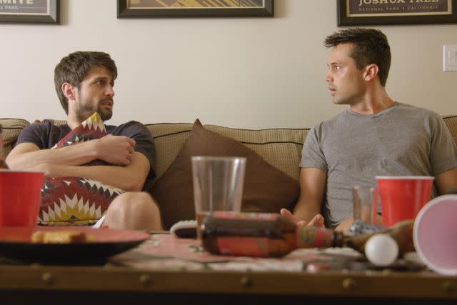 <p>Hulu / Courtesy Everett </p> James Lafferty and Stephen Colletti in 'Everyone Is Doing Great'