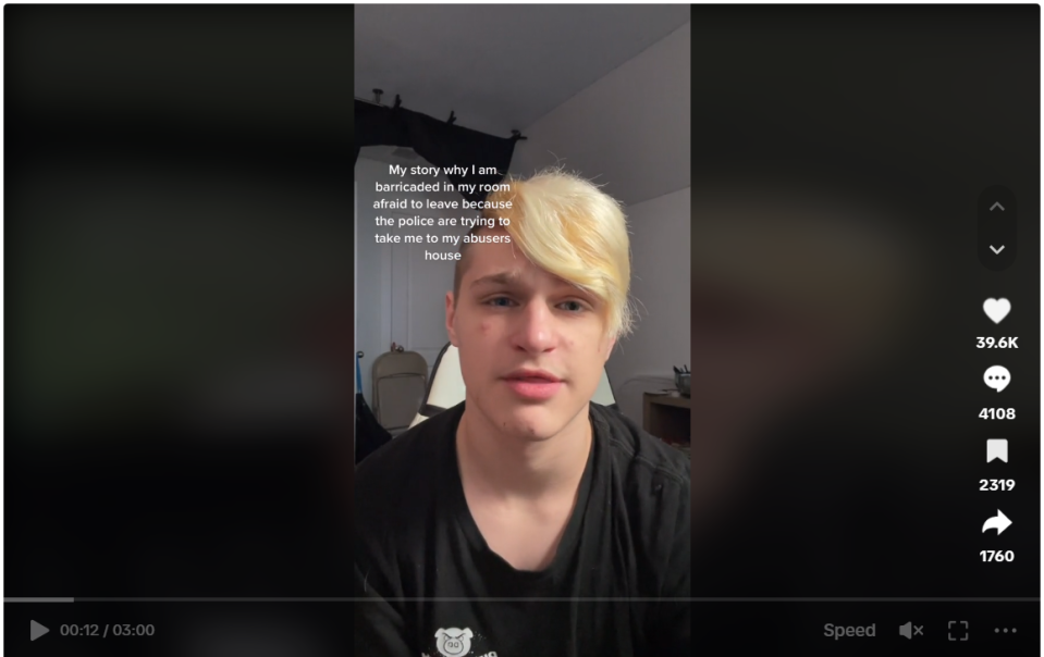 Ty Larson, 16, posted on TikTok to speak about the custody battle between his parents.