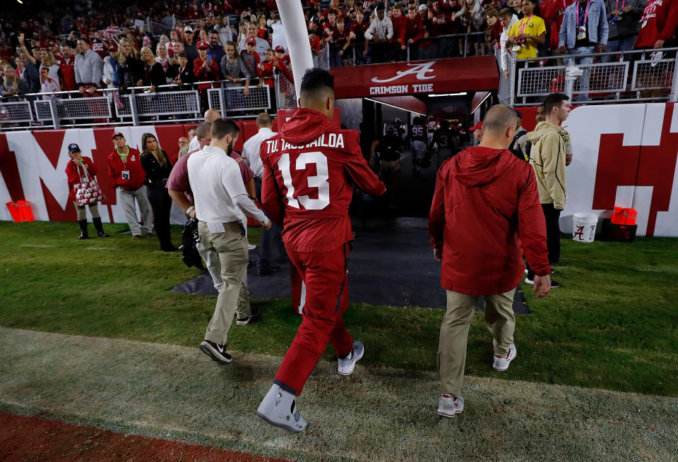 Will Alabama's Tua Tagovailoa become the first Heisman winner since 1993 to miss a game due to injury? (Photo by Kevin C. Cox/Getty Images)