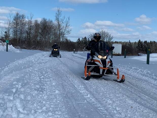 The head of the Kensington Area Snowmobiling Association says he has posted to his members on social media about staying off sidewalks and roads.  (Tony Davis/CBC - image credit)