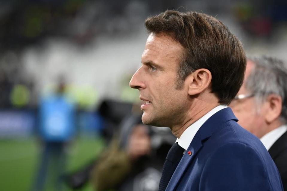 Emmanuel Macron au Stade de France le 7 mai 2022 - FRANCK FIFE / AFP