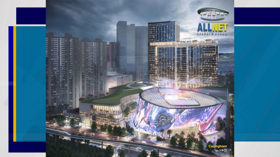 A rendering of the All NET Arena, a project that failed to secure investors and was abandoned in late 2023. (Courtesy: All Net Resort and Arena)
