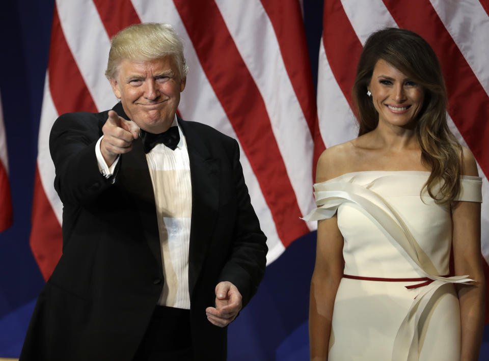 Melania and Donald Trump at the Inaugural Ball in Washington (AP Images)