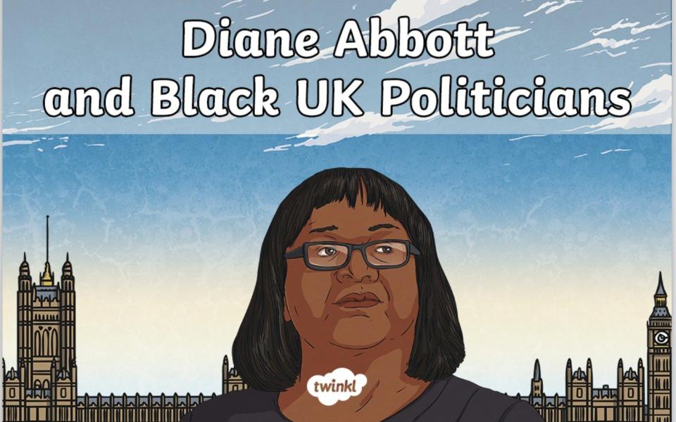Illustrated resources for schoolchildren include an overview of ‘Diane Abbott and black UK politicians’
