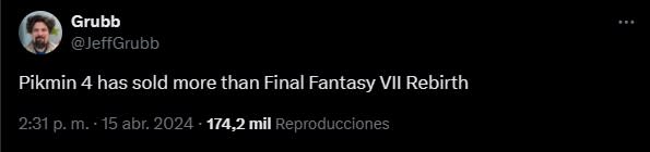 Hasta Pikmin 4 vende más que Final Fantasy VII Rebirth