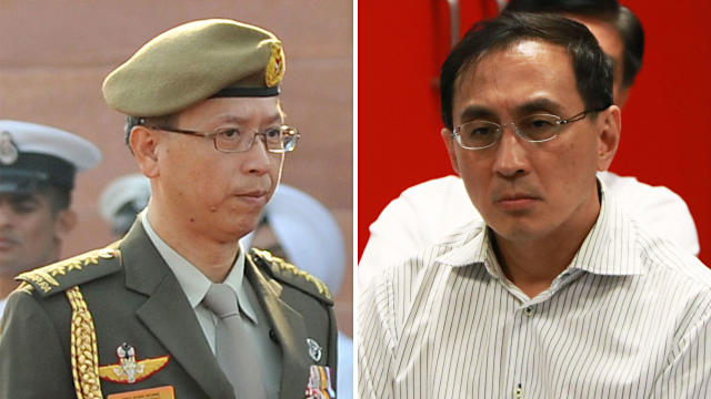 Former chief of defence force Neo Kian Hong (left) will take over from current SMRT CEO Demond Kuek (right) on 1 August). (PHOTOS: Getty Images / Yahoo News Singapore)