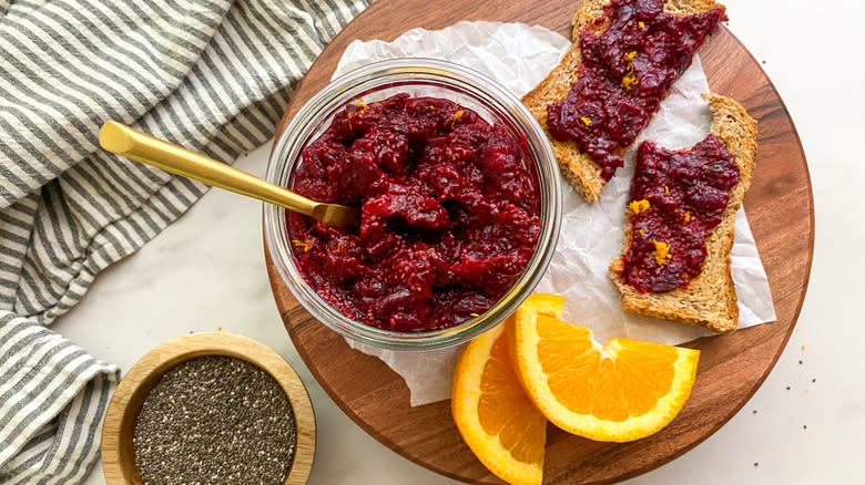 chia jam with toast