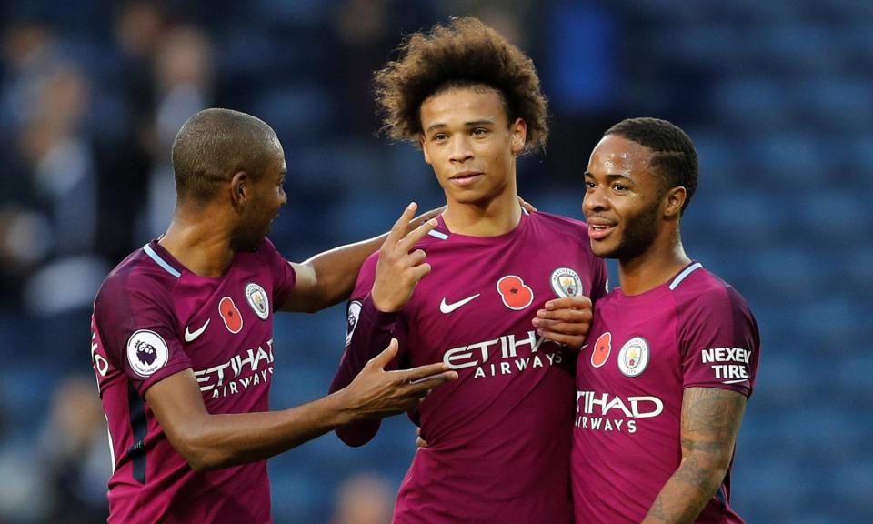 Fernandinho, Leroy Sané and Raheem Sterling scored Manchester City’s goals as they beat West Brom.