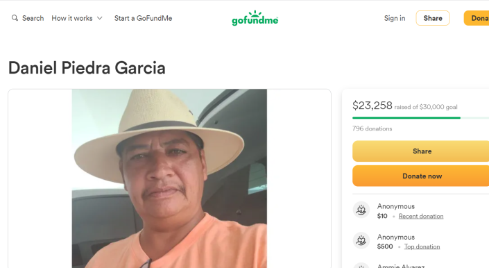 A GoFundMe account was created to help raise money for the family of Daniel Piedra Garcia, an Uber driver who died after being shot by a passenger Friday, June 16, 2023, on US 54 in South-Central El Paso.