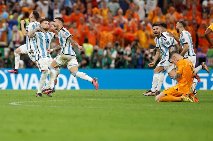 Los jugadores de Argentina se mofaron de los futbolistas neerlandeses (Foto de: Wang Lili/Xinhua via Getty Images)