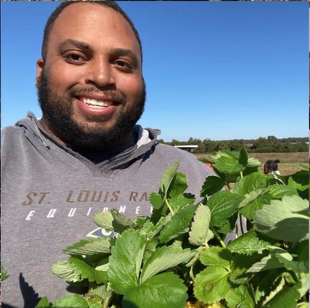 Jason with his crops