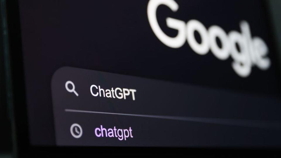 "ChatGPT" typed into Google search box