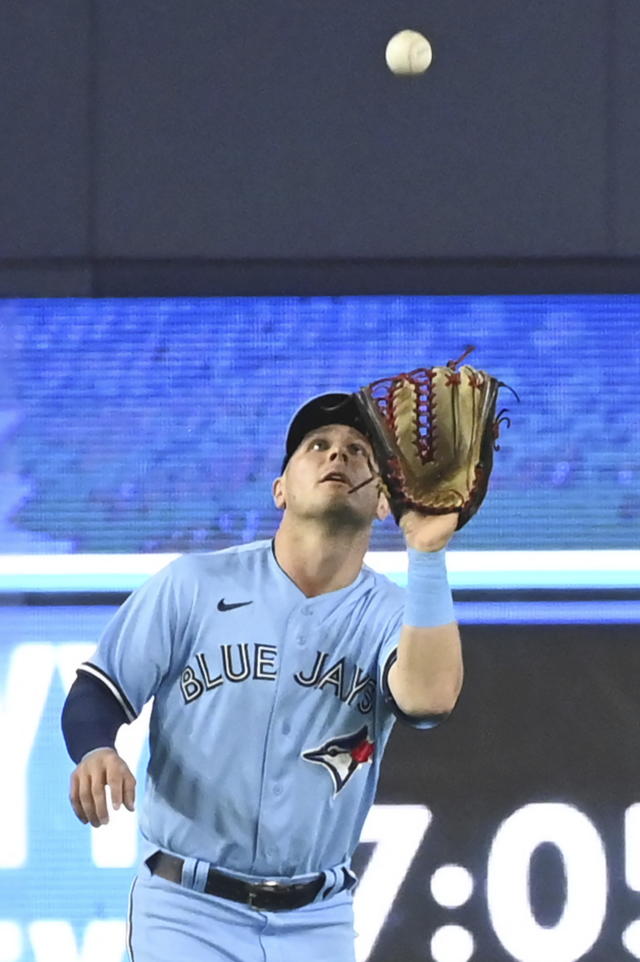 Toronto Blue Jays left fielder Daulton Varsho (25) during the MLB