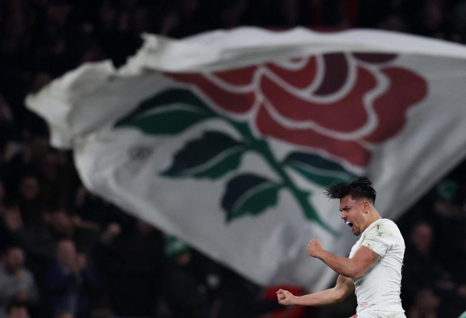 Match-winner: Marcus Smith booted a last-gasp drop goal as England stunned Ireland (Action Images via Reuters)