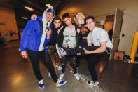 <p>LAS VEGAS, NV – SEPTEMBER 22: (L-R) Zion Kuwonu, Nick Mara, Edwin Honoret, Austin Porter, and Brandon Arreaga of music group PRETTYMUCH attend the 2017 iHeartRadio Music Festival at T-Mobile Arena on September 22, 2017 in Las Vegas, Nevada. (Photo: Getty Images for iHeartRadio) </p>