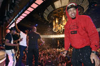 LAS VEGAS, NEVADA - JUNE 14: Danny Green (R) of the Toronto Raptors celebrates the team's NBA championship at XS Nightclub at Wynn Las Vegas on June 14, 2019 in Las Vegas, Nevada. (Photo by David Becker/Getty Images for Wynn Las Vegas)