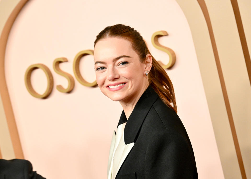 Emma Stone at the 96th Academy Awards Nominees Luncheon at the Beverly Hilton on February 12, 2024 in Beverly Hills, California.  (Photo by Michael Buckner/Penske Media via Getty Images)