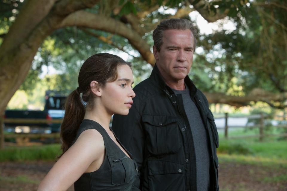 The Terminator (Arnold Schwarzenegger) was a father figure to Sarah Connor (Emilia Clarke) in the alternate timeline of "Terminator: Genisys."