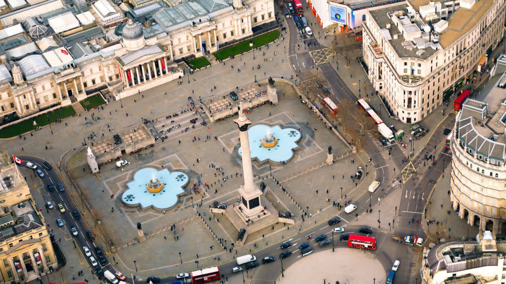 london february 26, 2007 aerial view of trafalgar square on february 26, 2007 in london photo by jason hawkesgetty images