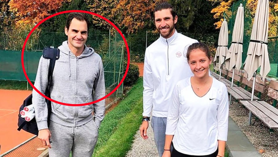 Roger Federer, pictured here on the practice court in Switzerland.