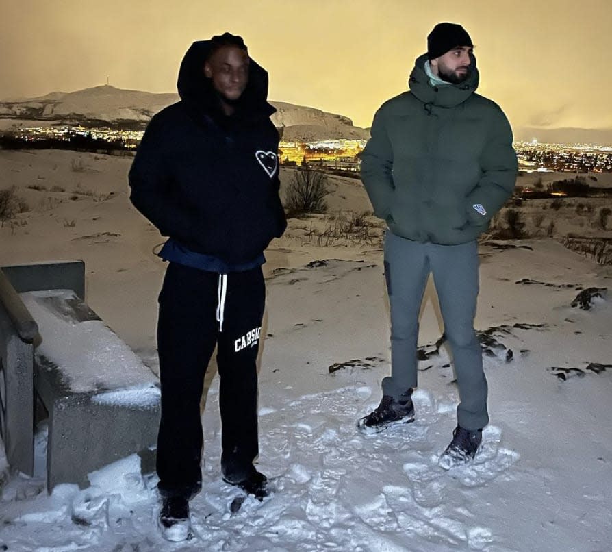 Karim Akhtar pictured with his friend Sully on their trip in Iceland where they didn't get to see the Northern lights. (Credit: karimakhtarr / Instagram)