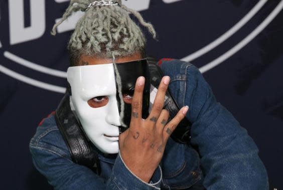 Rapper XXXTentacion attends the BET Hip Hop Awards 2017 at The Fillmore Miami Beach a year ago (Bennett Raglin/Getty Images for BET)