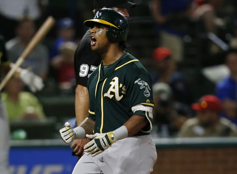 A’s slugger Khris Davis continues to be one of MLB’s most underappreciated superstars. (AP)