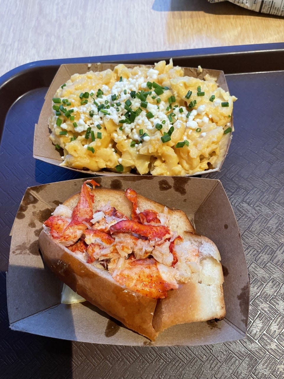 Two options on the menu at Reagan's Lobster Roll Shop, a new Marble City Market vendor, are the Connecticut Roll and four-cheese mac and cheese.