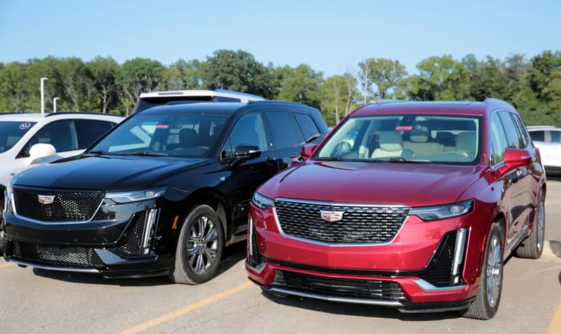 Cadillac XT6 vehicles are seen at the La Fontaine Cadillac dealership in Highland, Michigan