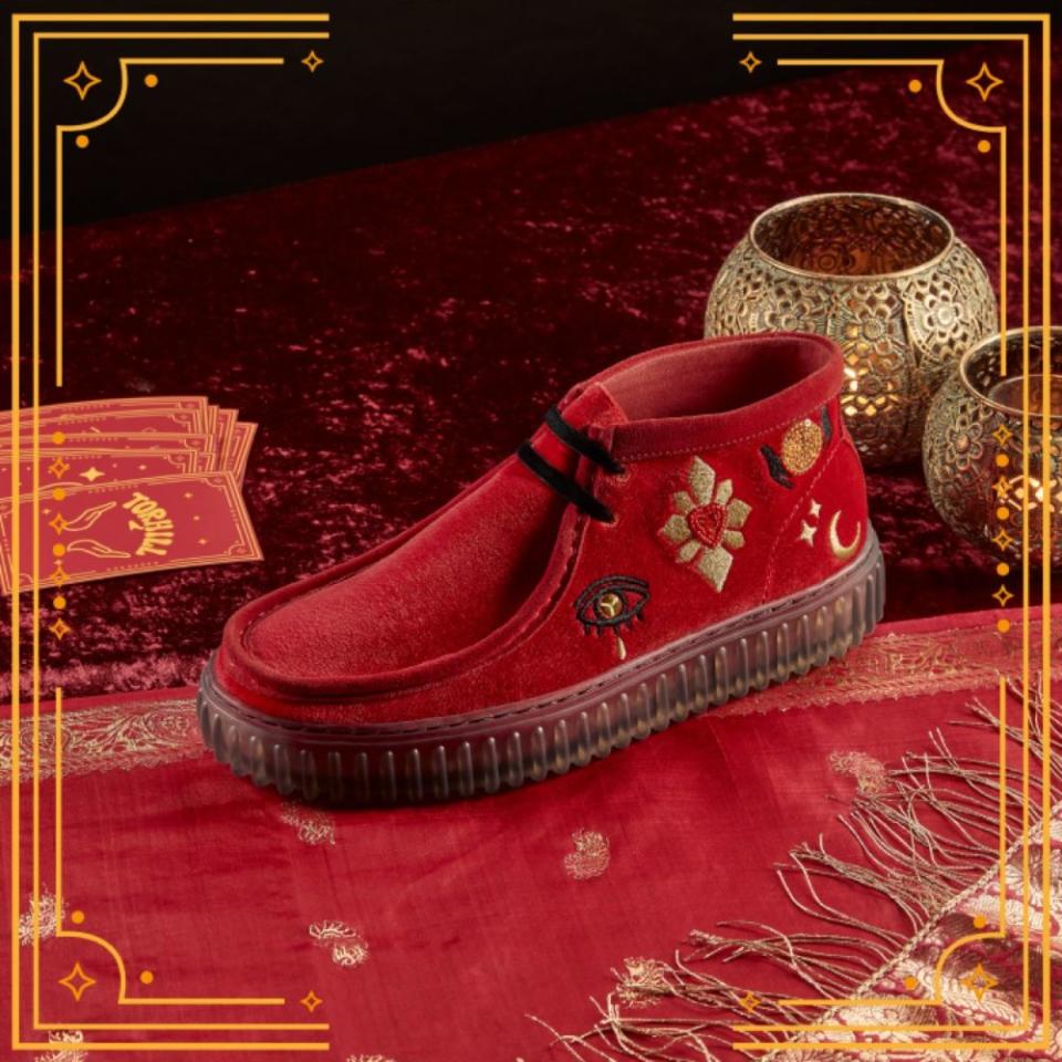 <p>The collection will feature a brand-new iteration of the classic shoe available in two colorways, red and black, with alternating contrast laces</p>