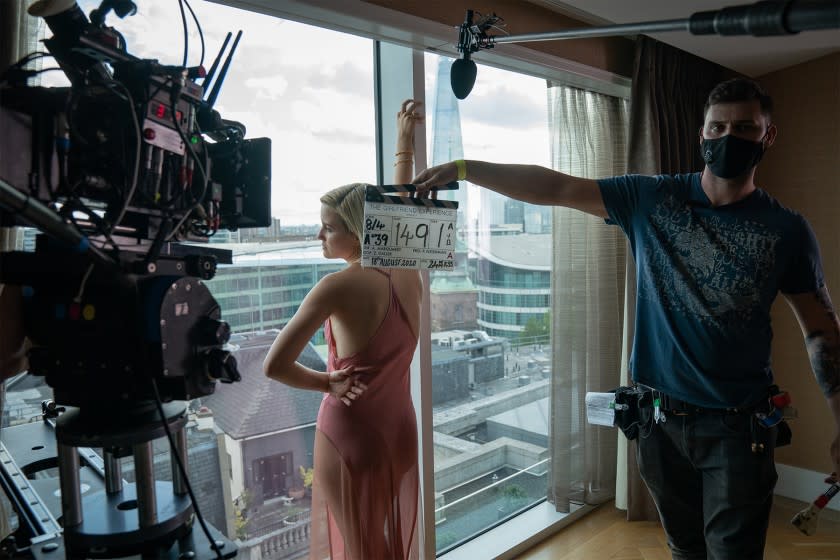 Julia Goldani Telles during production on season three of 'The Girlfriend Experience.'