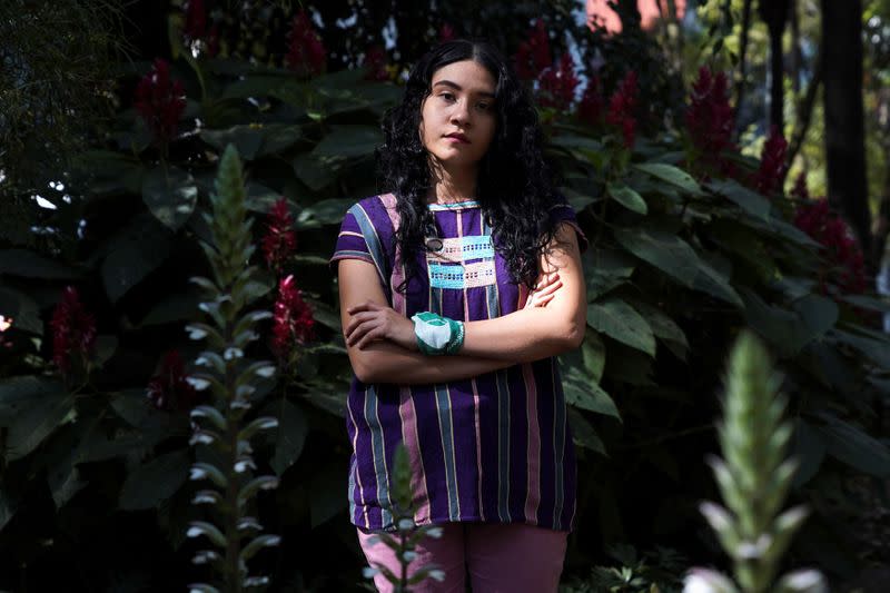 Pro-abortion activist Lupita Ruiz poses for a photo during an interview with Reuters, in Mexico City