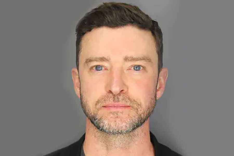 Justin Timberlake in a booking photo on June 18, 2024, at the Sag Harbor Police Department. Sag Harbor Police Department via Getty Images