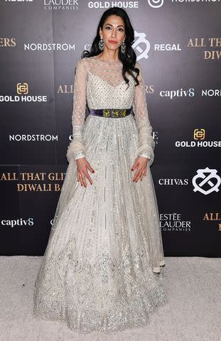 <p>Craig Barritt/Getty </p> Huma Abedin attends the All That Glitters Diwali Ball in New York City.