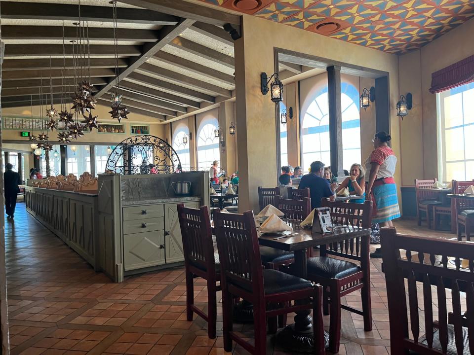 interior shot of the dining room in la hacienda de san angel in disney world