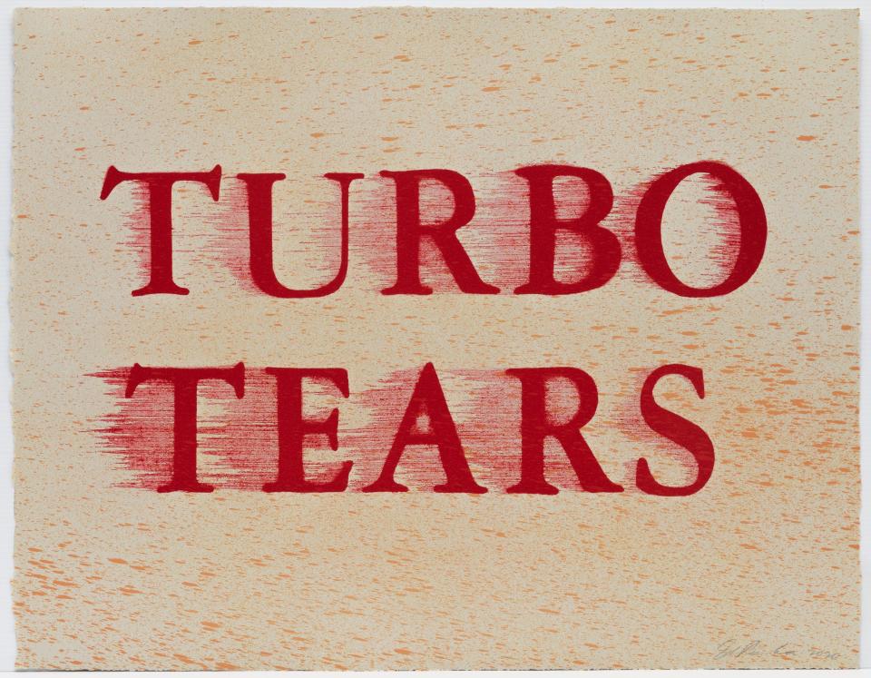 The Oklahoma City Museum of Art recently acquired the lithograph "Turbo Tears" (2020) by renowned Oklahoma artist Ed Ruscha for its permanent collection.