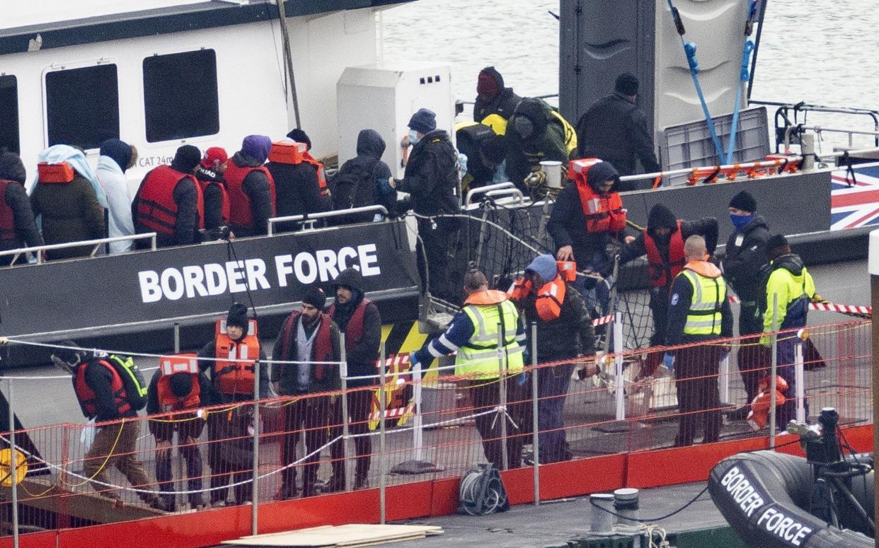 Migrants arriving in Dover. Suella Braverman's new legislation would require their detention and removal - Getty Images