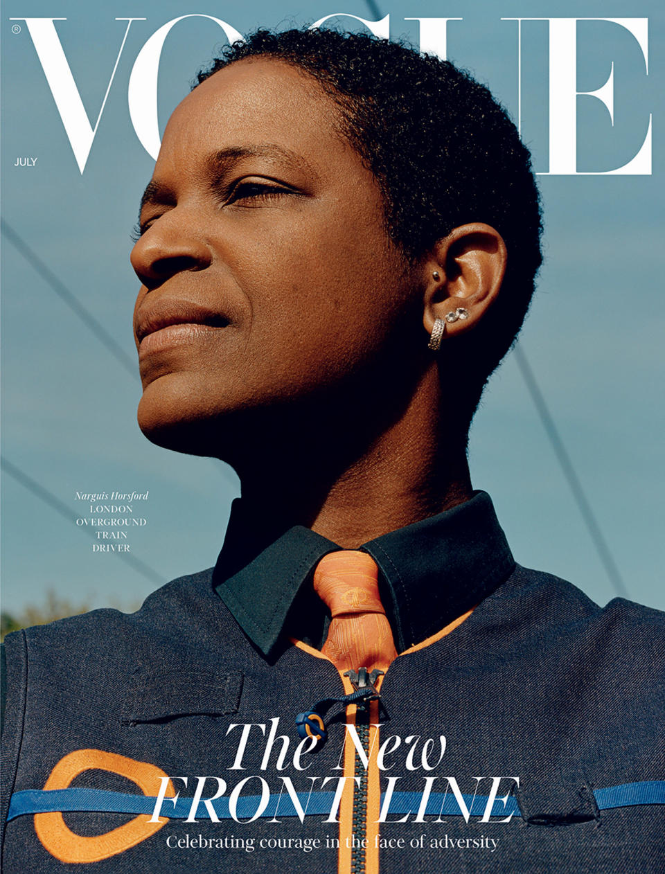 Train driver Narguis Horsford, on British Vogue’s July 2020 issue.<span class="copyright">Courtesy Jamie Hawkesworth and Condé Nast Britain</span>