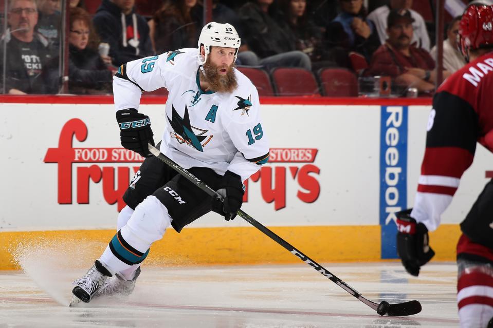 Joe Thornton’s age and injury history might be catching up to him. (Photo by Christian Petersen/Getty Images)