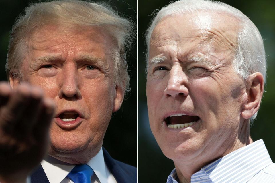Let the battle begin: main, Donald Trump and Joe Biden: AFP via Getty Images