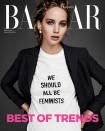 So viel Stärke überzeugt auch Oscar-Preisträgerin Jennifer Lawrence. Die Dior-Muse trug das T-Shirt sogar bei einem Fotoshooting für "Harper's Bazaar" und schaffte es damit auf das Cover der deutschen Ausgabe. (Bild-Copyright: Instagram/dior)