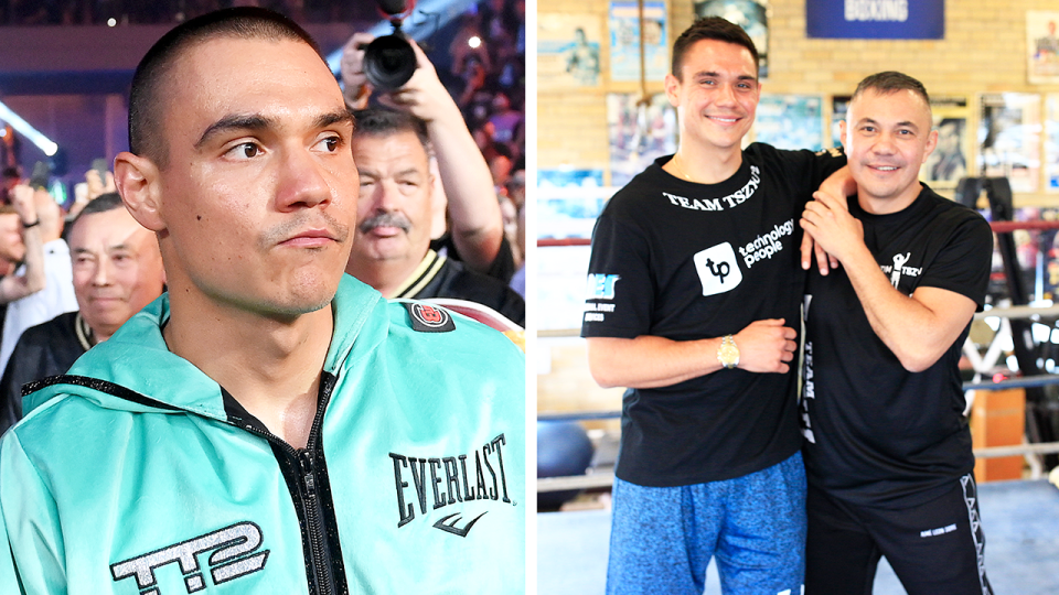 Tim Tszyu (pictued left) can now emulate his father and win a WBC championship belt after the brutal news his bout with Keith Thurman is off. (Getty Images)