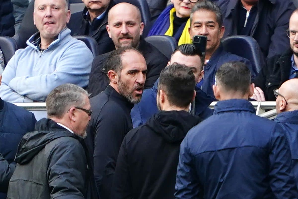 Cristian Stellini and Roberto De Zerbi clashed before Tottenham’s 2-1 win over Brighton (Zac Goodwin/PA) (PA Wire)