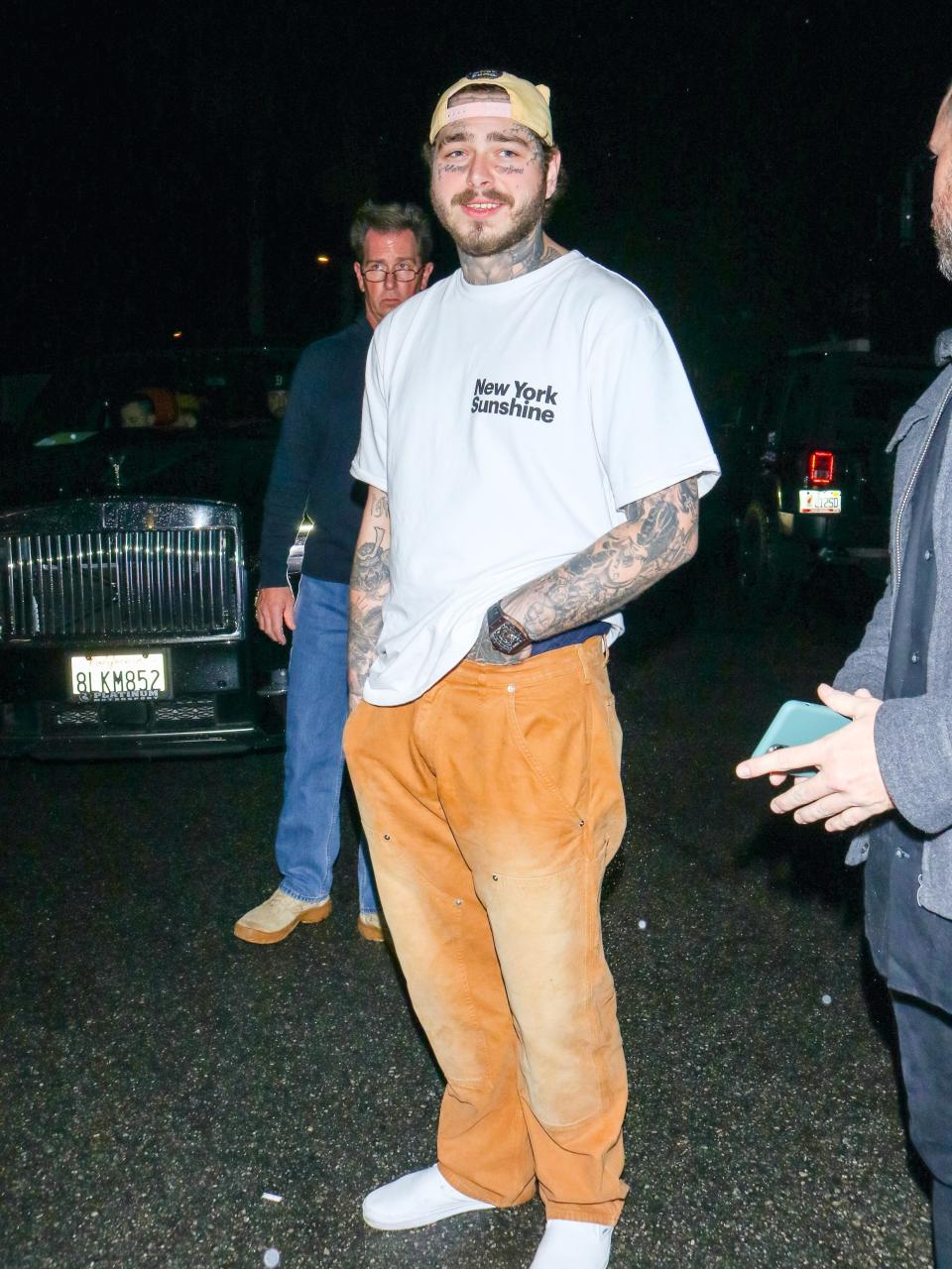 Post Malone, vouching for the comfort of Billy's work pants.