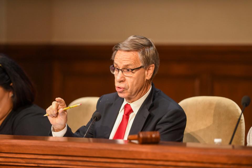 Councilman Larry Lowrance speaks during a special-called City Council meeting inside Jackson City Hall, Jackson, TN, on Friday, July 12, 2024.