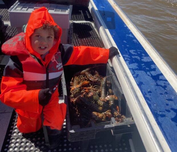 Trent Collins' favourite part of fishing was "gaffing the buoys" at the end of the day and pulling up the traps alongside his grandfather. 