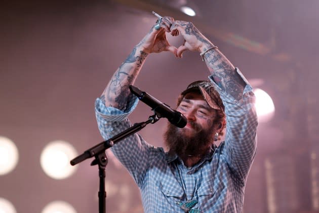 Post Malone performs onstage for Bud Light's "A Night In Nashville" concert at Marathon Music Works on July 16, 2024 in Nashville, Tennessee. - Credit: Getty Images for Bud Light