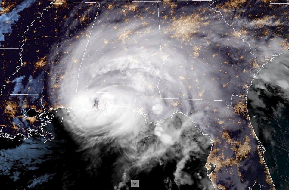 Hurricane Sally pictured from a satellite over the US Gulf Coast (RAMMB/NOAA/NESDIS/AFP via Getty)