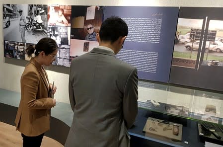 Foreign visitors tour late Egyptian author Naguib Mahfouz museum in Cairo